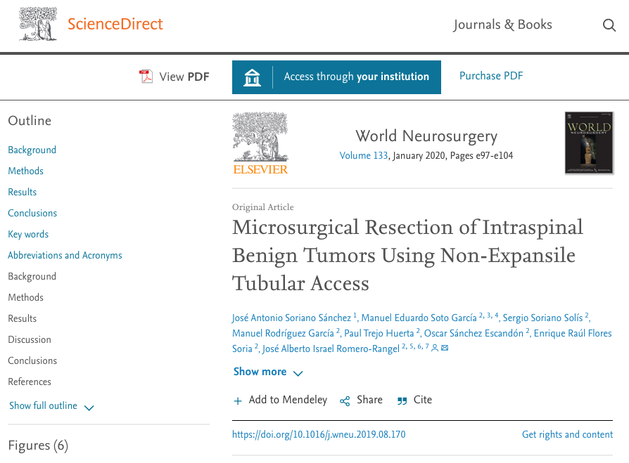 Microsurgical Resection of Intraspinal Benign Tumors Using Non-Expansile Tubular Access